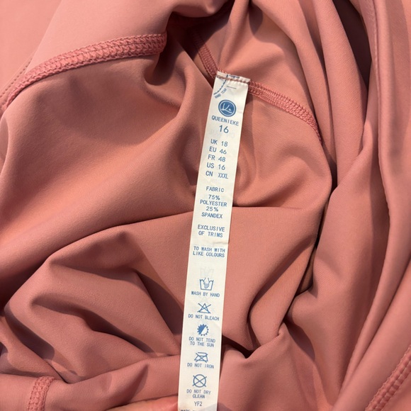 Queenieke Dusty Pink High Waist Running Leggings Size 16 Full Length Workout - Picture 5 of 9